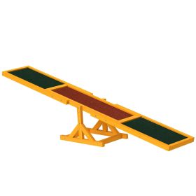 Wooden Dog Agility Seesaw, Training and Exercise Equipment, Weather Resistant, 71" L, Natural