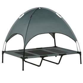 48" x 36" Elevated Portable Dog Cot Cooling Pet Bed with UV Protection Canopy Shade (Title: Default Title)